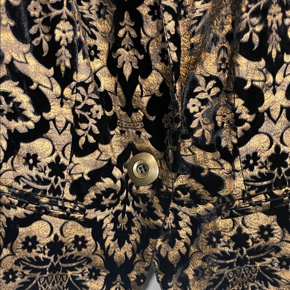 Cartise Chic Black and Bronze Burnout Velvet Patterned Blazer - Picture 5 of 11